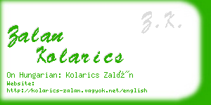 zalan kolarics business card